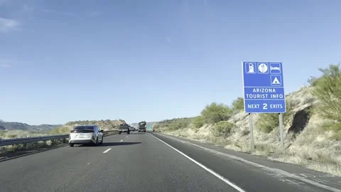 POV Driving on Interstate I-17 Freeway to Black Canyon City Arizona Stock Footage 223759057