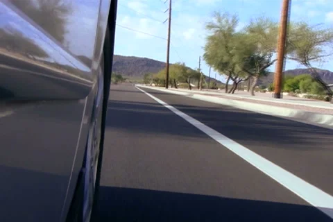 POV driving low angle V4 - NTSC Stock Footage 2103596