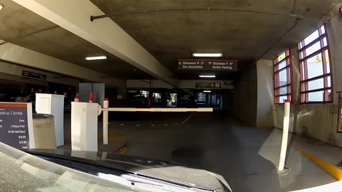 POV Driving Multi-Level Parking Garage Fast Motion 4K Stock Footage 312591873