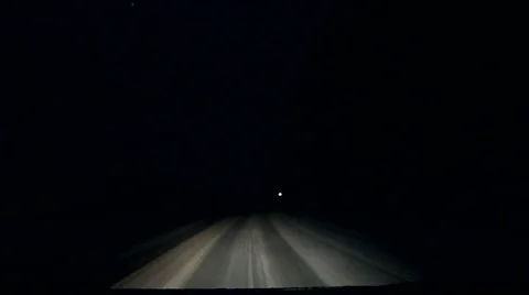 POV driving at night in the dark low visibility in winter and snow conditions. Stock Footage 45578840