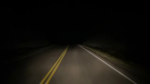 POV driving at night Stock Footage