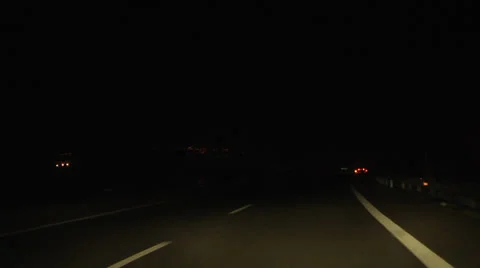 POV, driving at night. Video stock 30398841