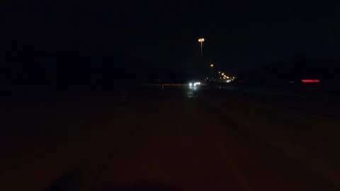 POV driving plate reverse shot roads and highways on a very dark night 库存影片 155897600
