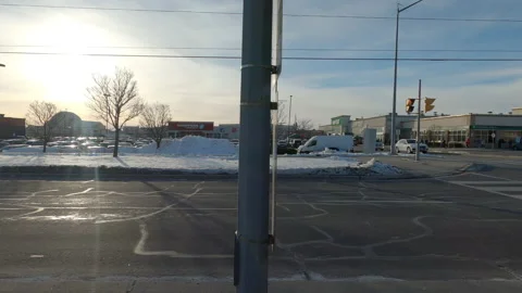 POV driving plate side view suburban areas near Toronto Canada 스톡 동영상 146349559
