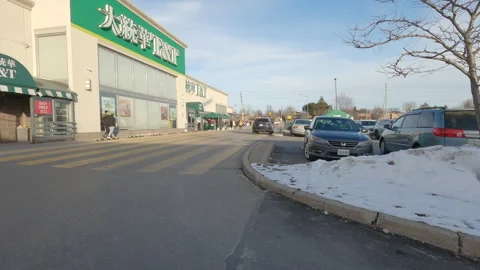 POV driving plate side view suburban areas near Toronto Canada 库存影片 146352828