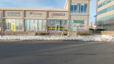 POV driving plate side view suburban areas near Toronto Canada Stock Footage 146353410