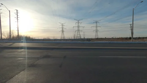 POV driving plate side view suburban areas near Toronto Canada Stock-Footage 146354759