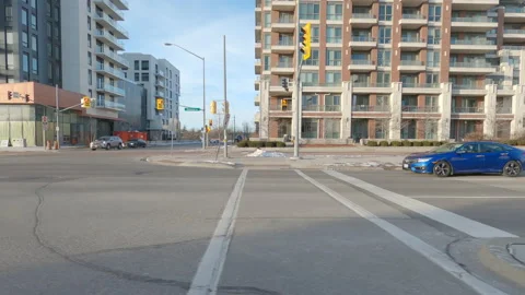 POV driving plate side view suburban areas near Toronto Canada Video stock 146356697