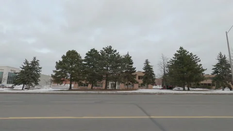 POV driving plate side view suburban landscape near Toronto Canada 库存影片 146465729