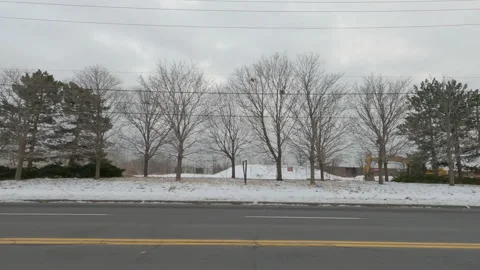POV driving plate side view suburban landscape near Toronto Canada 库存影片 146468081