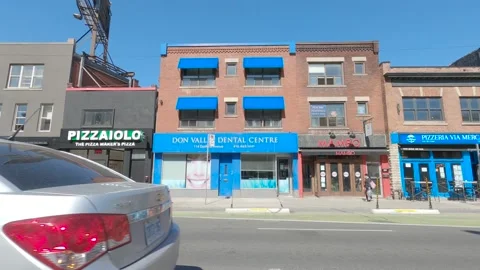 POV driving plate side view downtown Toronto city streets Video stock 150793347