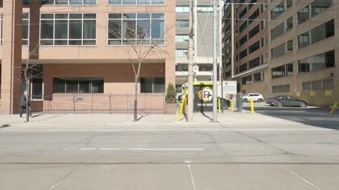 POV driving plate side view downtown Toronto city streets Stock Footage 150795766