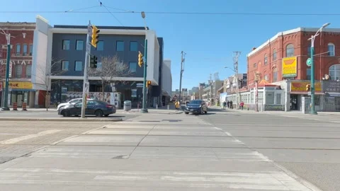 POV driving plate side view downtown Toronto city streets Stock-Footage 150796709