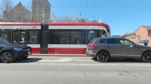 POV driving plate side view downtown Toronto city streets Video stock 150798854