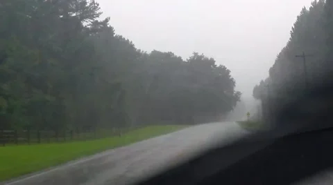 POV Driving in Rain Stock Footage 41455403