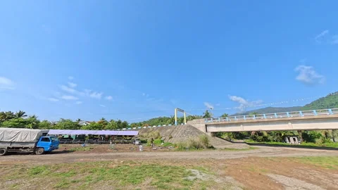 POV driving shot under the bridge. Stock Footage 339512270