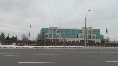 POV driving side view suburbs and suburban landscape outside city Видео 146477314