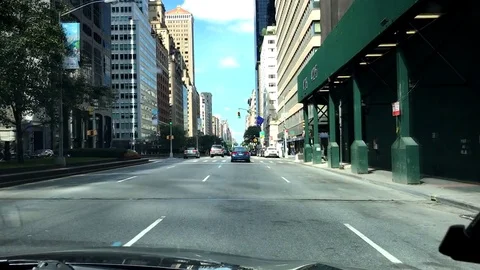 POV Driving Streets of New York Stock Footage