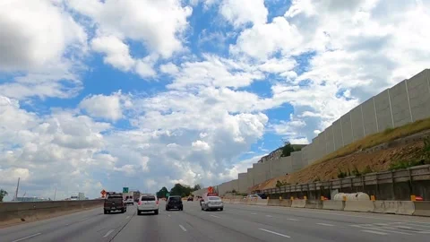 POV driving through a heavy road construction are Stock Footage 143228533