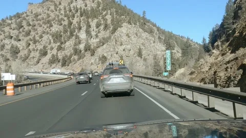 POV Driving Through Slow Mountain Traffic 動画素材 148359740