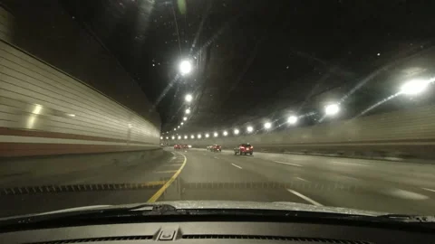 POV Driving Through Thomas P. O'Neill Tunnel Boston 스톡 동영상 237347536