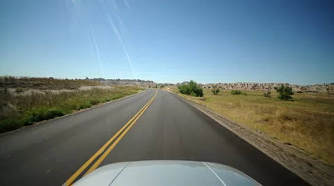POV driving time lapse through the Bad Lands Stock Footage 3839068