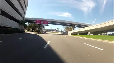 POV driving tour of Tampa Airport Stock Footage