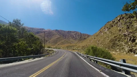 POV Driving Tramway Road toward Palm Springs Aerial Tramway &amp; San Jacinto Peak Stock Footage 116985553