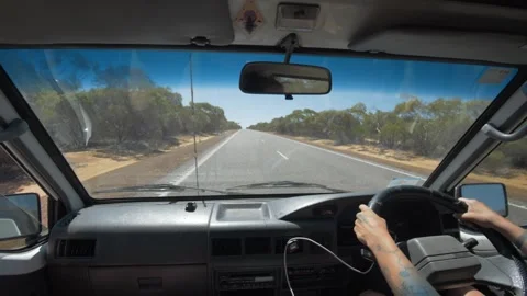POV Driving Van Through Remote Outback Road Stock Footage 315982488