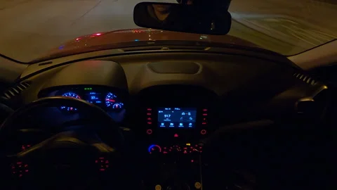 POV driving view of car dashboard windshield and road ahead Vídeos de archivo 166860374