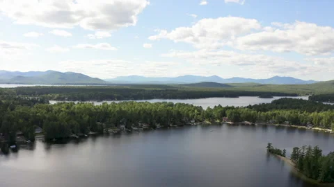 POV Drone Aerial View Of Multiple Lakes in the Distance 库存影片 142598481