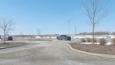 POV empty city streets and office buildings during work from home in COVID 19 Stockbeeldmateriaal 149902240