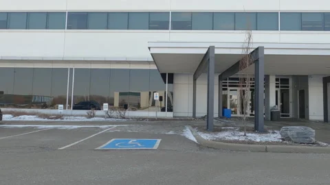 POV empty city streets and office buildings during work from home in COVID 19 Stockbeeldmateriaal 149903635