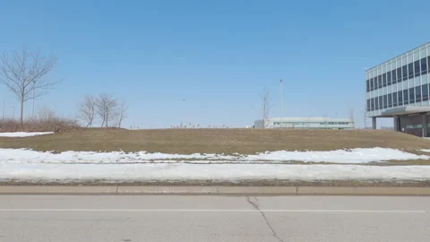 POV empty city streets and office buildings during work from home in COVID 19 動画素材 149909538