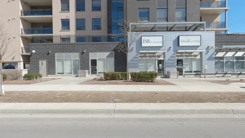 POV empty city streets during COVID 19 pandemic lockdown in Waterloo Canada 库存影片 150465605
