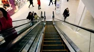 Pov Escalator Moves In A Busy Ocean Plaza Mall Stock Footage
