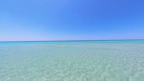 POV Eye Level Mediterranean Sea Waves Blue Gradients Stock-Footage 343728071