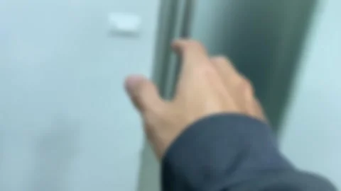 POV feeling dizzy white wall blurry motion hand reach door handle and fall 库存影片 250600588