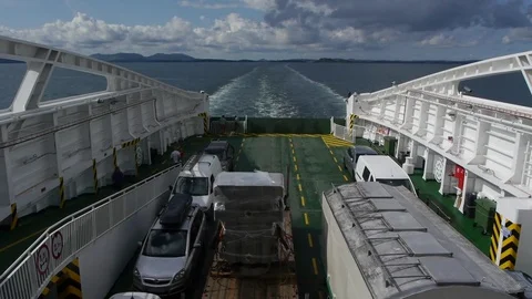 POV of ferry in Norway Stock Footage 71281957