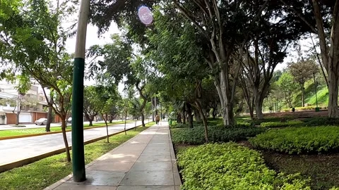 POV first person view running through the municipality of surco and loma 库存影片 159629295