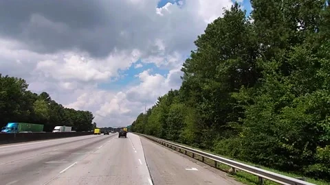 POV FPV driving on interstate 285 in Atlanta Georgia - South Atlanta Road exi Stock Footage 155916006