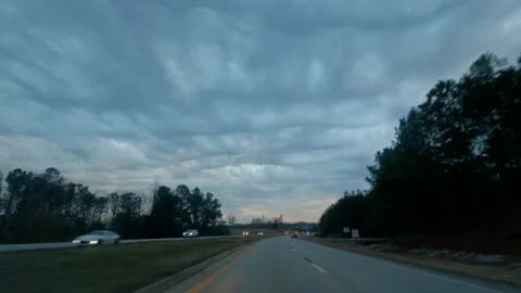 POV FPV traffic and storm clouds Stock Footage 146621187