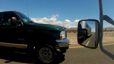 POV Freeway Driver Passed By Pick Up Truck With Livestock Trailer Stock Footage