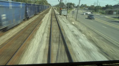 POV from Front of Train Stock Footage 62785868