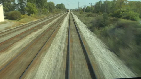 POV from Front of Train Stock Footage 62786631
