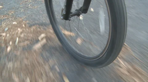 POV front wheel on bicycle Stock Footage 25510560