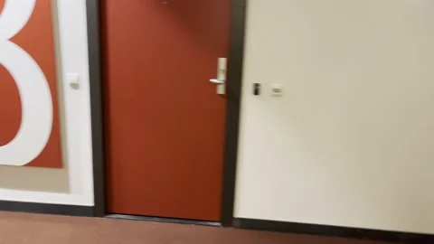 POV Getting Out Of Elevator And Going Into Appartment Hotel Stock Footage 223869274