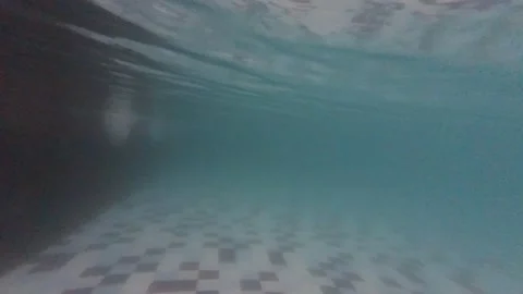 POV going up from a pool in summer day Stock Footage 193652831