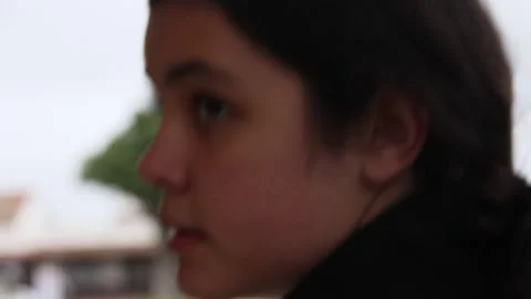 POV handheld out-of-focus shot person walking suspiciously thru town Stock Footage 155491617