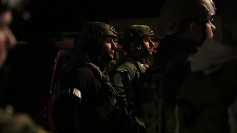 POV of Helmeted SWAT Trainees at Exercise Stock Footage 70562572